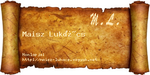 Maisz Lukács névjegykártya